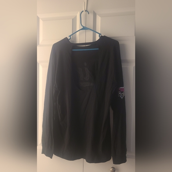 PINK VS HTF Black Top LARGE W SILVER BLING OPEN BACK SEXY TOP NWOT - Picture 2 of 8